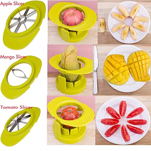 M-Aimee Apple Corer Slicer Cutter/Tomato Mango Slicer/4 In 1 Stainles Steel Multifunction Kitchen Gadget Fruit Cutter,With Free 10 Fruit Forks