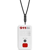 SmartGo 911 Help Now No Monthly Fees One-Touch Direct Connect Emergency Communicator Medical Alert Button Pendant - White