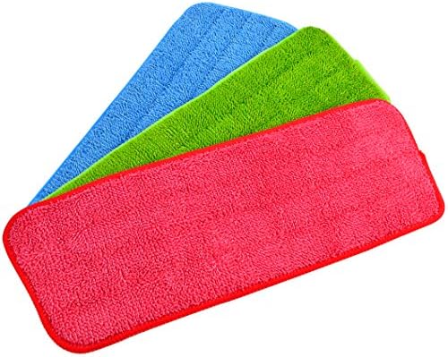 3pcs Microfiber Mop Head, haotech Cleaning Pads for Spray Mops and Reveal Mops Washable Microfibre Pads Reusable Wipes for Cleaning Dry or Wet Floors Flat Mop Replacement Pad