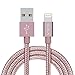 [Apple MFi Certified] OLALA 3.3 Feet/1 Meter Nylon Braided Lightning to USB Cable Sync and Charging Charger Cord for iPhone, iPad and More (Rose Gold)