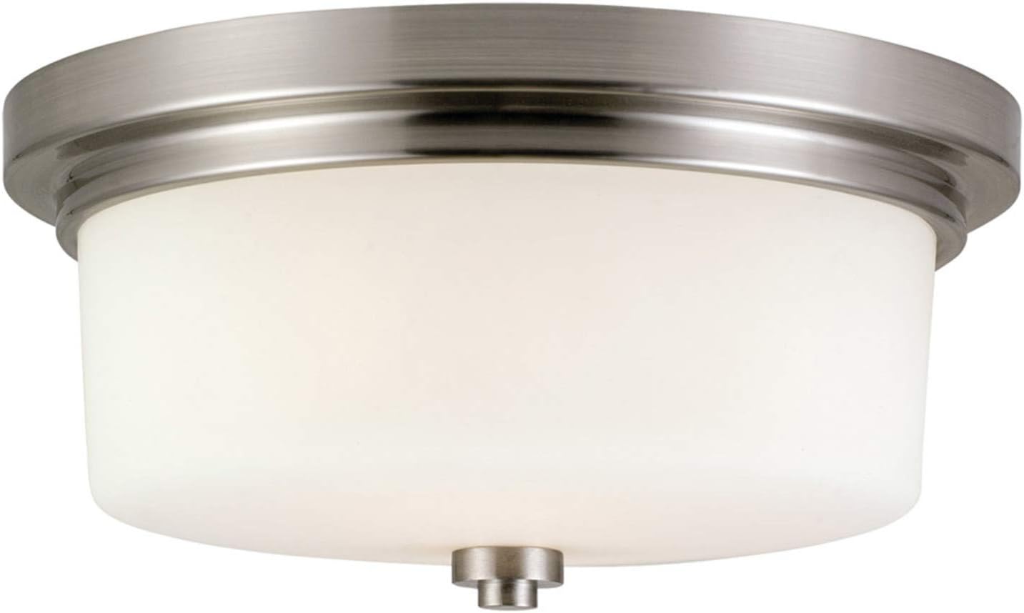 Design House 556654 Aubrey Transitional Indoor Light Dimmable Frosted Glass, 2-Light Ceiling Light, Satin Nickel - - 