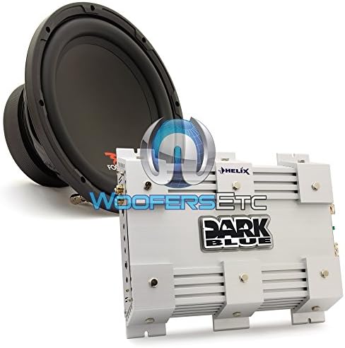 pkg Dark Blue 2 - Audiotec Fischer Helix 2-Channel 200W RMS 400W Max Amplifier + SUB P25 - Focal 10" 200W RMS 400W Max Single 4-Ohm Subwoofer