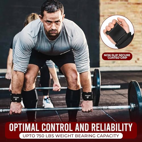 RAVICO Weight Lifting Hooks Grips for Men & Women - Premium Lifting Hook Straps with Neoprene Padded Wrist Support - Heavy Duty Hand Grips for Powelifting,Deadlifts, Shrugs & Pull-Ups for Gym Workout