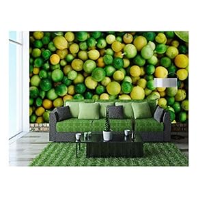 Colorful Fruit Lemon - Removable Wall Mural | Self-Adhesive Large Wallpaper - 66x96 inches