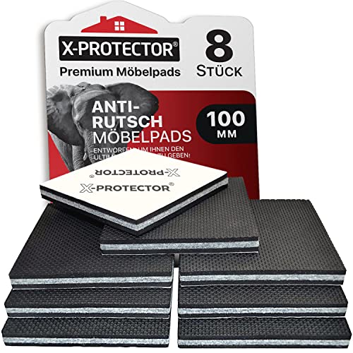 519Q9TYmBsL X-Protector Antirutsch Pads 8 Stück 100 Mm - Antirutsch Gummi Selbstklebend – Prämie Rutschhemmer Für Möbel - Ideal Anti-Rutsch Gummi - Dicker Möbelstopper – Antirutschpads Für Möbel &Amp; Gegenstände!