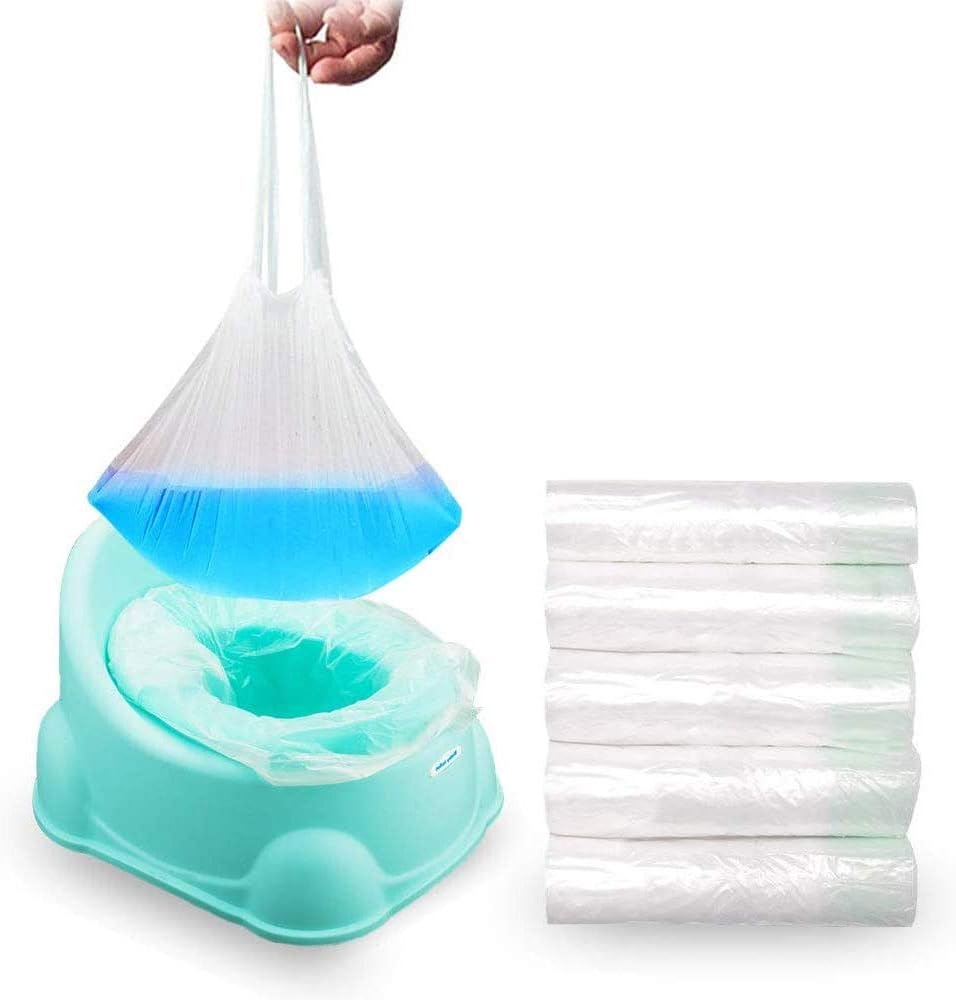 Potty Liners Disposable, Travel Potty Chair Liners with Drawstring