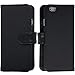 Wisdompro Case for iPhone 6s, for iPhone 6, Premium PU Leather 2-in-1 Protective Folio Flip Wallet Case with Credit Card Holder Slots for Apple 4.7 Inch iPhone 6s 6 (Black)