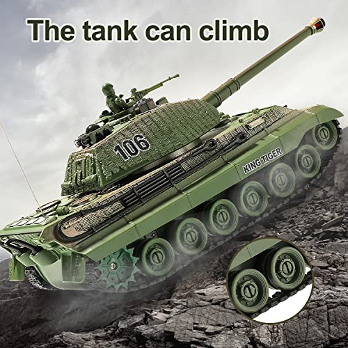 Remote Control Army Tank, 128 RC WW2 German King Tiger Heavy Tank Toy