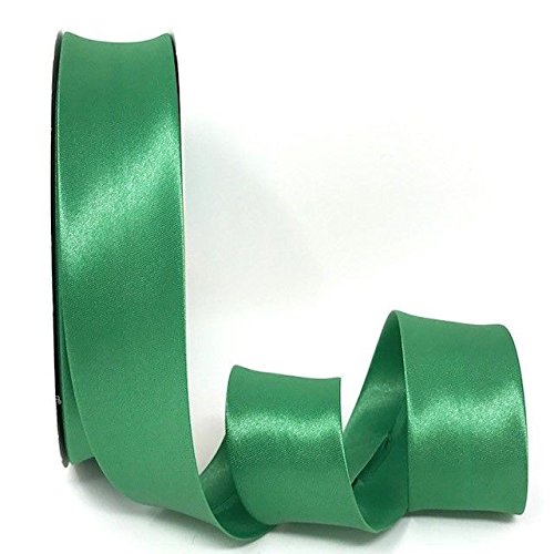 Ribbon Queen Double Fold Satin Bias Binding Tape for Sewing, Seaming, Stitching, Piping, Hemming, Quilting, Patching, Outfits and Crafts - 30mm Professional Quality. (Emerald Green, 5M X 30MM)