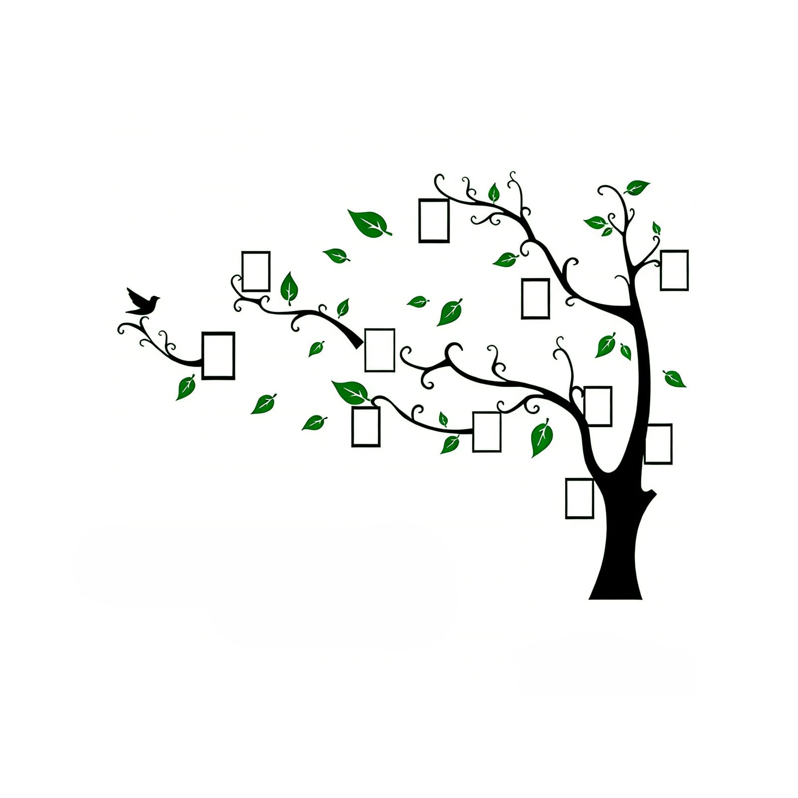 Tree Wall Stickers 3D DIY Tree Wall Decal Art Murals Large Family Photo Frames Tree Decoration for Living Room Bedroom Restaurant Home Decor