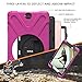BRAECNstock for Samsung Galaxy Tab A 7 Case Heavy Duty Stand Shockproof Protective Case Cover for Galaxy Tab A 7 Case with Kickstand/a Hand Grip/a Shoulder Strap(Rose red)