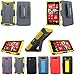 For Nokia Lumia 820 Cellularvilla™ 3pc 3rd Gen Hard and Soft Grey/Yellow Kickstand Case with Holster Clip (Only Fit Nokia Lumia 820) (Grey/Yellow)