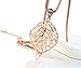 Finov Crystal Stuffing Gold Plated Hollow Leaf Long Chain Necklace
