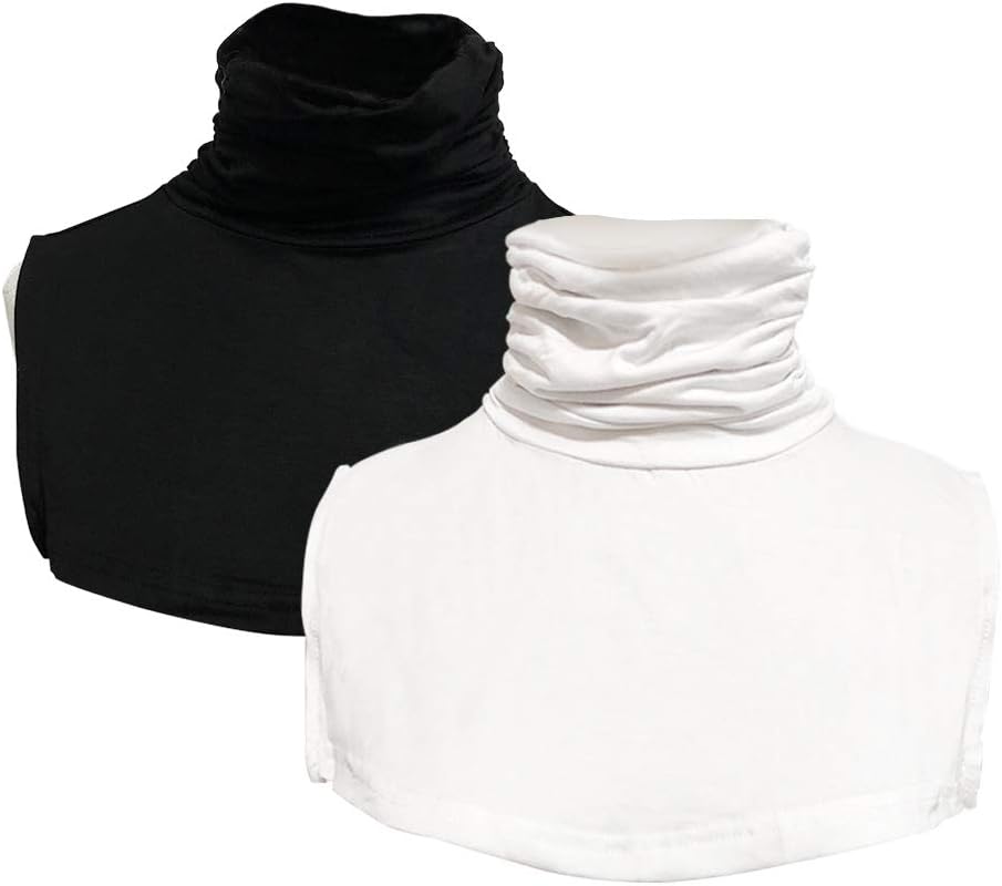 JoyciChic Solid Color MockTurtleneck Collar Cotton Winter Dickey