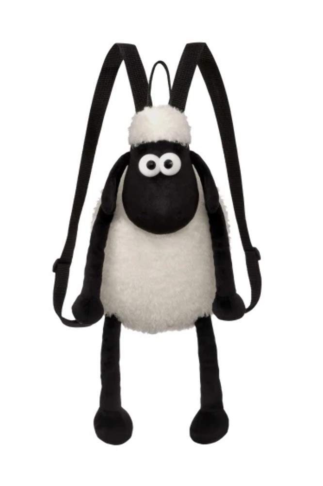 Shaun the Sheep Womens Shaun Sheep Backpack 61175 Black and White 12in Suitable for Adults Kids Plush, Black White, 33cm UK