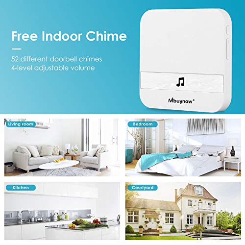5 Mbuynow+Wireless+Doorbell+Two+Way+Detection