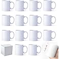 MYSUB Sublimation Mugs Blank Cups 11oz Sublimation Ceramic Blank Coffee Mugs,Blank Tazas Para Sublimacion White Sublimation Cups Bulk Mugs for Coffee Tea Cocoa Each White Box Packing Set of 12Pcs