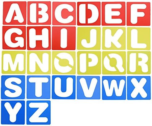 DSSY 26 Pieces Alphabet Stencils Set Plastic Letter Stencils for Learning, Painting Scrapbooking and DIY Crafts