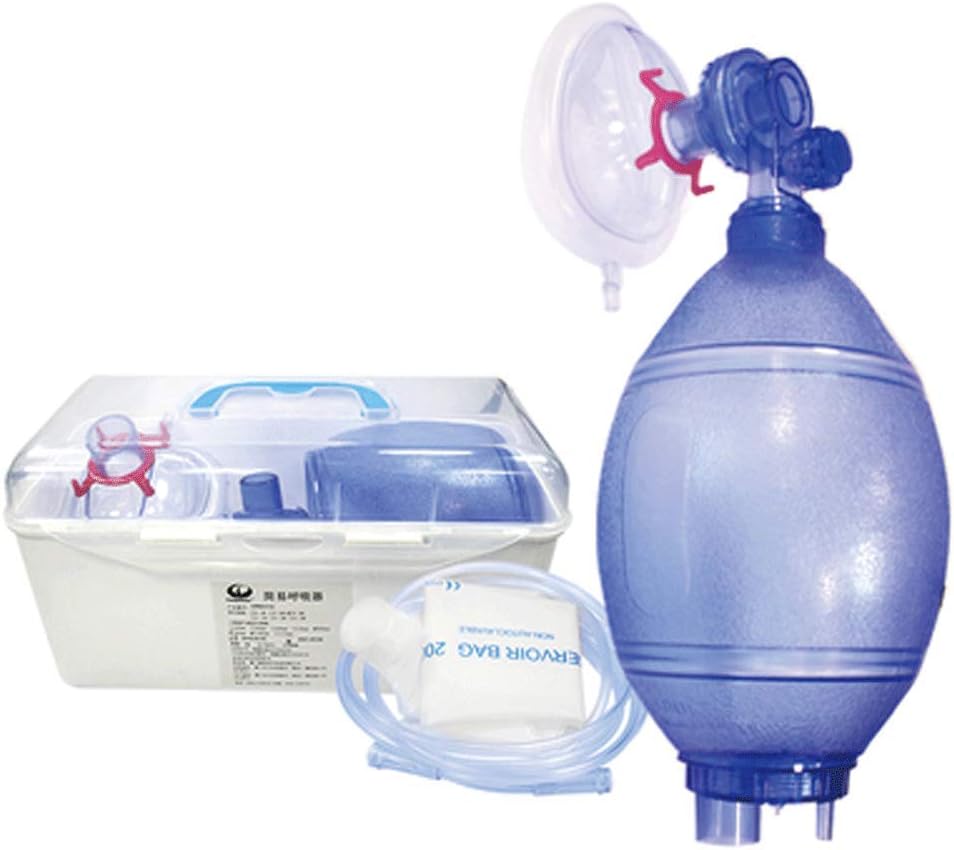 Simple Breathing Apparatus, Manual Oxygen Device with Transparent PVC Mask, Adult Simple PVC Mask with Oxygen Tube Wake Ball Respirator Airbag, Reservoir Bag Baby Child(Adult)