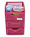 EasyPAG Mesh Desk Accessorie Organizer 3 Drawer Office Supplies Caddy, Pink