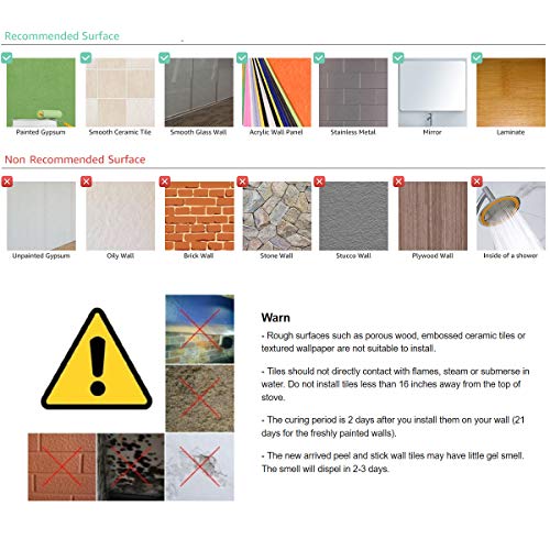 image for LONGKING Peel and Stick Backsplash Decortaive Tile Stickers Waist Line