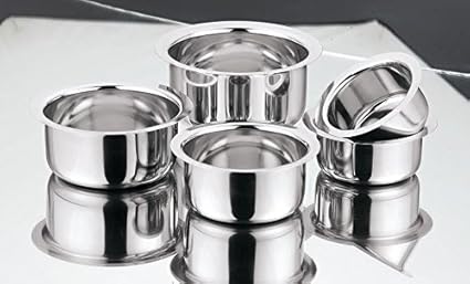 Kitchen Essentials Hazel Tope Set 5 Pc Patila Steel Combo 400 ml To 1570 ml