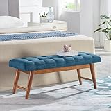 Amazon Basics Modern Padded Upholstered Bench Navy Blue 112 cm view 11