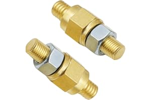 BELOMI 2 Pack Car Side Post Battery Terminal Brass Stud, Automobile Charging Solid Brass Extender Long Stud, 3/8"-16 GM Universal Car Thread Side Standard Battery Side Post Bolt