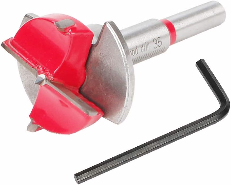 HZ-KD35 Adjustable Depth Forstner Drill Bits 35mm Tungsten Carbide Woodworking Hinge Boring Hole Saw Woodworking Hole Saw Woodworking Tools(15mm-45mm)(35mm 1pcs)