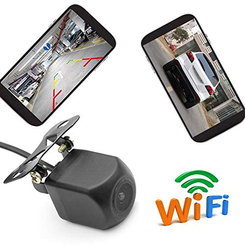 whiteswan Backup Camera WiFi Reversing Camera Night Vision Car Rear View Camera Mini Car Waterproof Driving Recorder for iPhone & Android Tachograph
