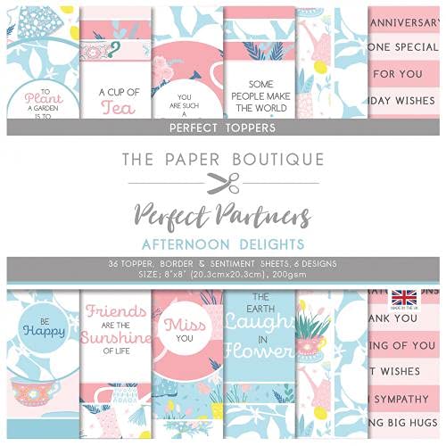 The Paper Boutique Perfect Partners Afternoon Delights-Toppers, Various, 8x8