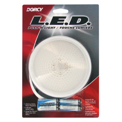 Dorcy Wireless Portable 6-LED Push N' Light with Velcro, White (41-1077)