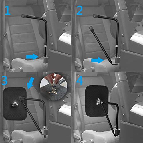 image for Bentolin Shake Proof Door Off Mirrors,Quick Release Adventure Mirrors 