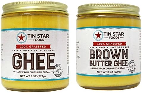Tin Star Foods - 8 Oz Ghee Combo Pack - (1 Ghee, 1 Brown Butter)