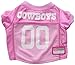 Pets First NFL Dallas Cowboys Pet Jersey, Small, pink