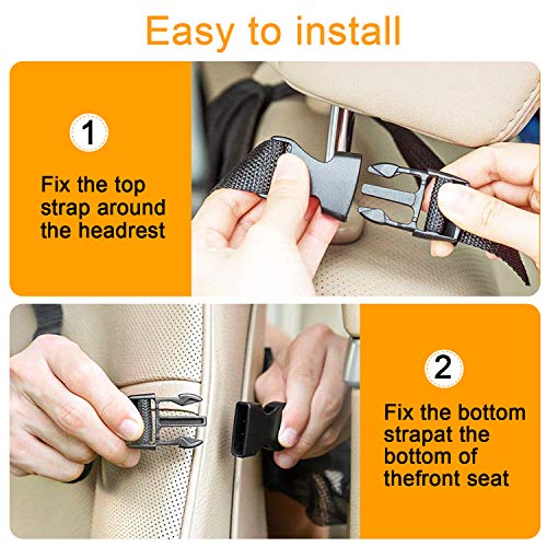 image for JALIELL Car Back Seat Organizer for Kids Car Organizer Kick Mats with 