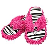 Lazy One Zebra Fuzzy Thong Slippers for Womens L/XL