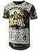 URBANCREWS Mens Hipster Hip Hop Pyramid Dollar Graphic Longline T-Shirt CAMO, XL