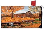 Pumpkinville Fall Magnetic Mailbox Cover Autumn Wagon Barn Standard