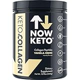 NOW KETO® Keto CollagenTM Peptides w/Keto MCTs Powder (Medium Chain Triglycerides) - Keto Diet - Great Fat & Fiber Source, Great for The Ketogenic Diet & Ketosis (Vanilla, 11.5oz)