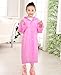 Aircee Age 6~12 Kids Transparent Hooded Jacket Long Raincoat Cover Long Rainwear (Pink)