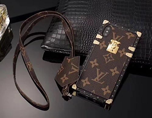 Iphone 6 Iphone 6S Trunk Case, New Fashion Generic Elegant Luxury PU Leather Wallet Monogram Style Cover Case with Lanyards For Apple iPhone 6 iPhone 6S