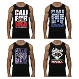 Cali Mens Cotton California Republic Bear Tank Top Shirt