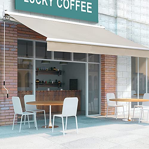 Diensweek Patio Awning Retractable 12'x10', Fully Assembled Motoried