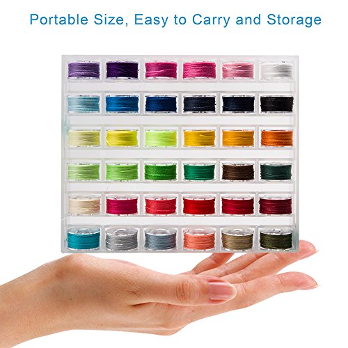 BetyBedy 36Pcs Bobbins and Sewing Threads with Bobbin Case for Multiple Sewing Machine, Pre-wound Bobbins Set for Bro-ther/ Baby-lock/ Jano-me/ El-na/ Sin-ger, Standard Size and Assorted Colors