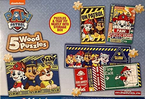 paw patrol 5 wooden puzzles box set