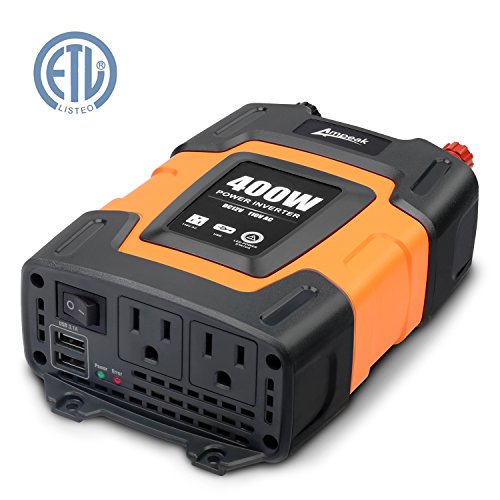 Ampeak 400W Car Power Inverter DC 12V to 110V AC Converter with 3.1A Dual USB Charger