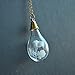 White Blooming Babysbreath Real Flower Natural Gypsophila Waterdrop Pendant 18k Gold Plated Necklace for Women Handmade