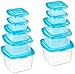 Premium Attached Food Storage Containers, Permanently Attached Plastic Lid, Never Lose & Space Saving Organization (10 Pack)