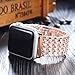 FresherAcc Compatible Smart Watch Bands for Women Girls, Cubic Zircon Replacement Strap Compatible Smart Watch Series 1,2, 3 (42MM Rose Gold)